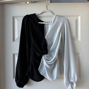 Elegant Black and White Women's Top